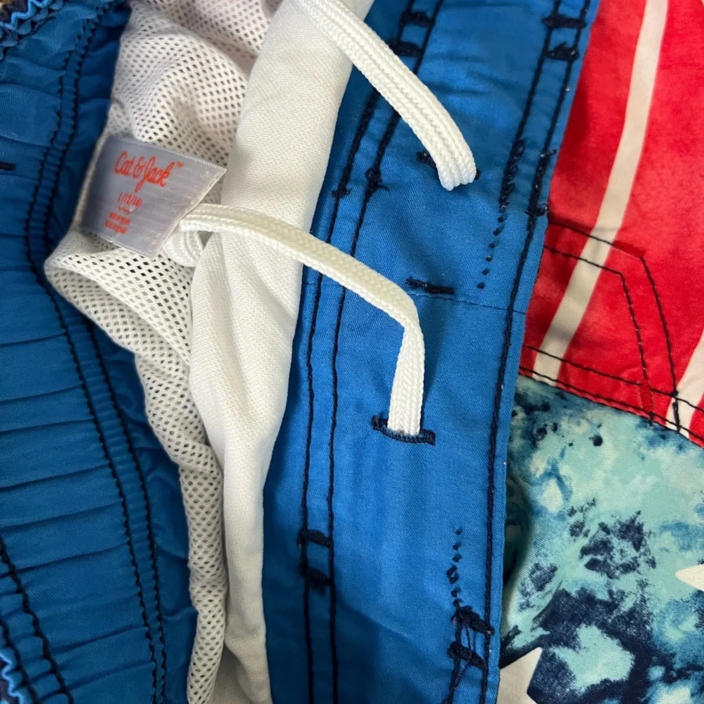 Cat & Jack | Patriotic American flag swim trunks boy’s size large 12/14